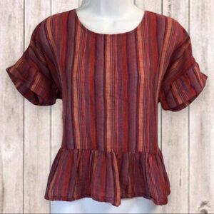 𝅺boho Cotton Sarape Top Open Tie Back Size Small